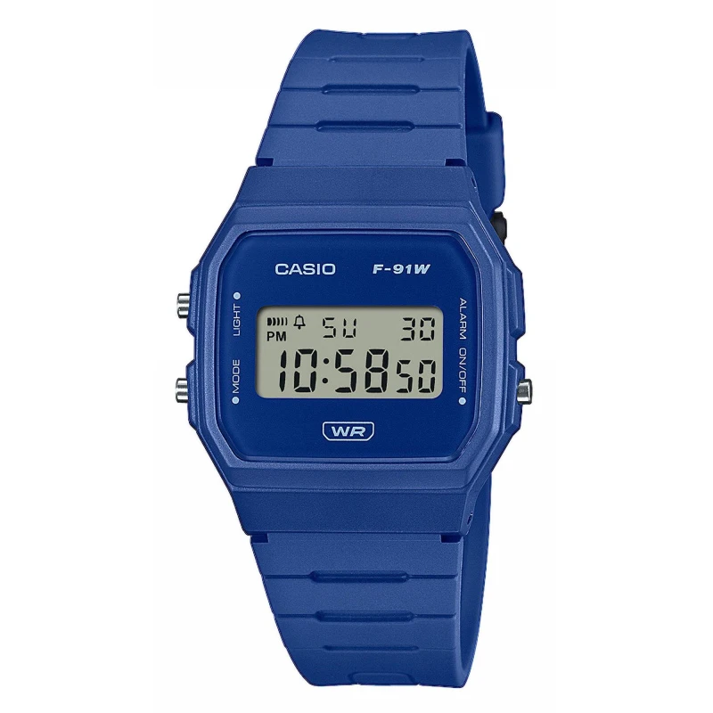 Image of Casio Vintage F-91WB-2A1EF Digital Blue Strap Watch - W17495