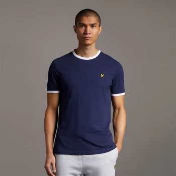 Image of Mens Ringer T-Shirt - Navy/White - L