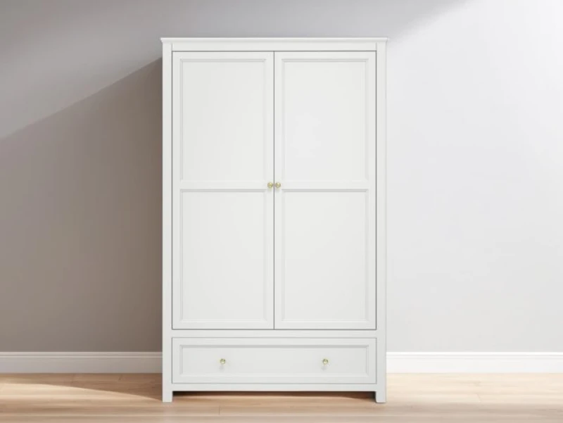 Image of LPD Ives White 2 Door 1 Drawer Wardrobe