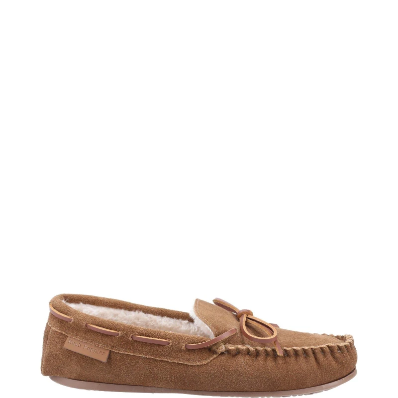 Image of Hush Puppies Womens Allie Suede Faux Fur Lined Cozy Slippers UK Size 4 (EU 37) Tan HUS286-TAN-4