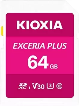 image of Kioxia 64GB Exceria plus U3 V30 SD Card