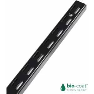 Image of RBUK - Twin Slot Antibacterial Upright - Black - 1000mm - 2 Pack - Wall Mounted Double Slot Adjustable Modular Shelving System - Black