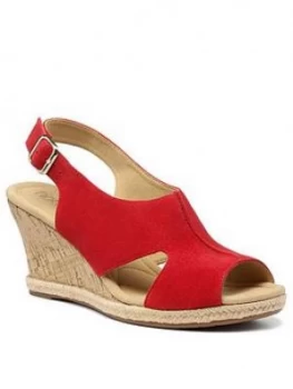 image of Hotter Aruba Wedge Sandals - Red