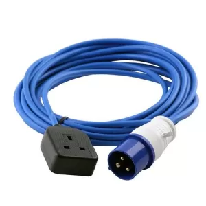Image of Zexum 16A 230V Blue Arctic Male to Female Electric Mains Hook Up Extension Cable Lead - 10 Meter