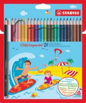 image of Stabilo Aquacolor Water Colour Pencils PK24