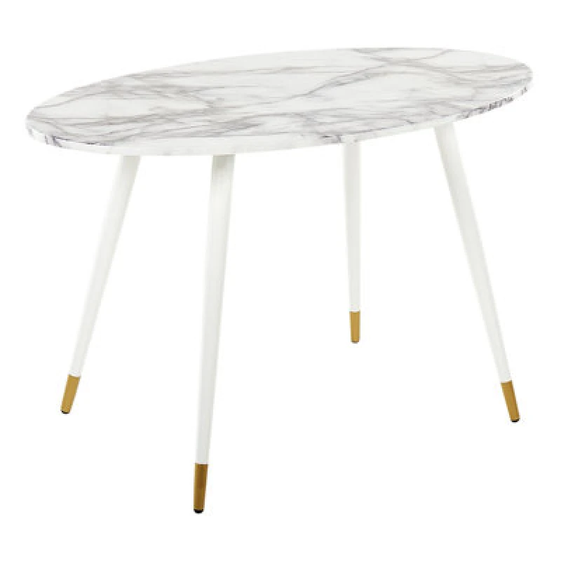 Image of Beliani Dining Table Gutiere White Marble 120 Cm 70 Cm