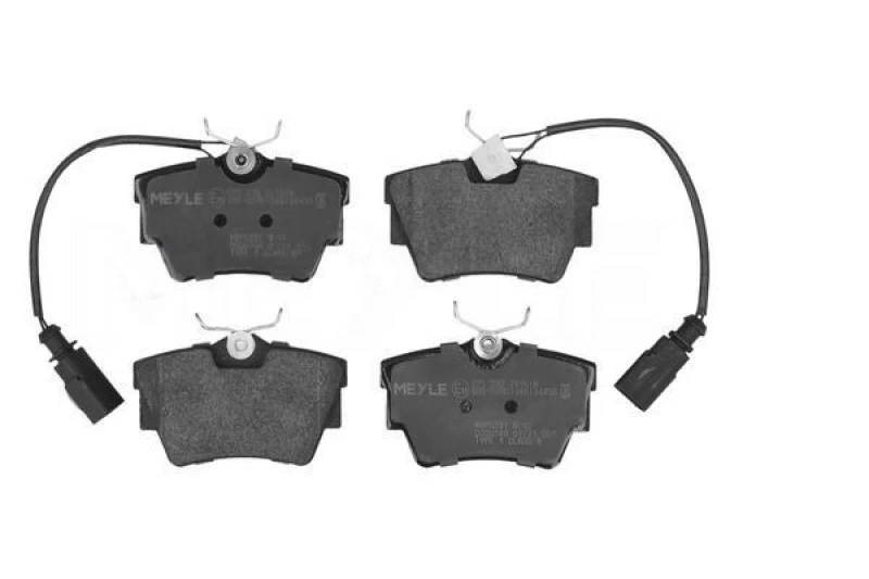 Image of MEYLE 025 232 2416/W Brake pad set Rear Axle, incl. wear warning contact, Original Quality, with anti-squeak plate Brake Pad Set,disc brake (402)
