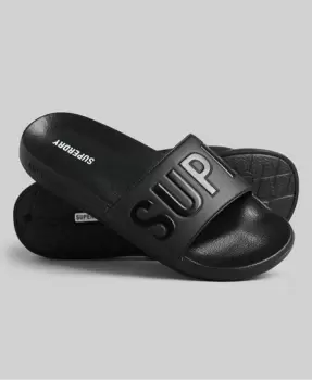 image of Superdry Mens Code Core Pool Sliders Black - Size: S