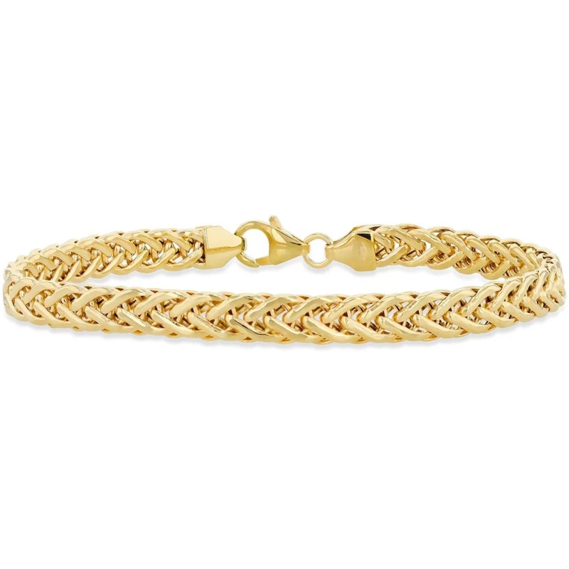 Image of Be You 9ct Gold Flat Spiga Bracelet Yellow Gold female 7.5in