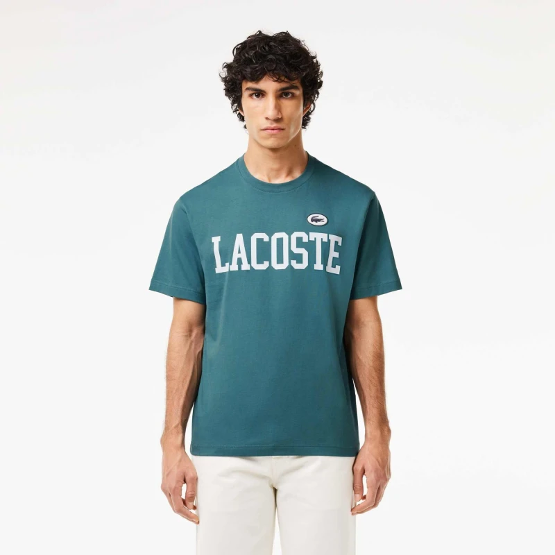 Image of Lacoste Logo Print T-Shirt - Green Green XS