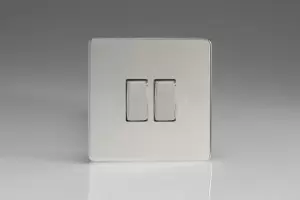 Image of Varilight 2 Gang 10A 1 or 2 Way Rocker Switch - XDC2S