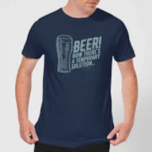 image of Beershield Beer Temporary Solution T-Shirt - Navy - L