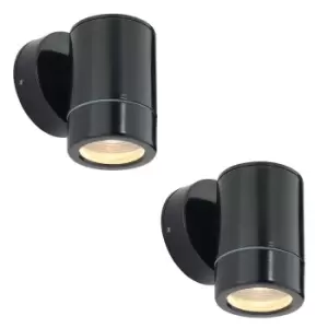 Image of 2 PACK Outdoor IP65 Wall Downlight - Dimmable 7W LED GU10 - Satin Black