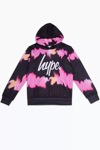 Image of Black Purple Stripe Tie-Dye Hoodie