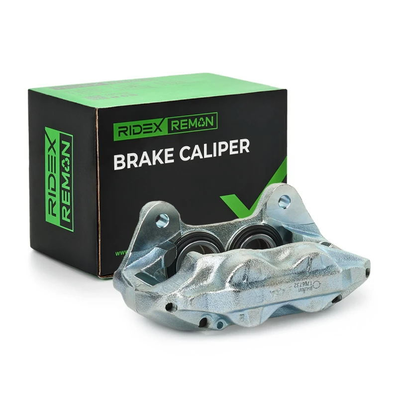 Image of RIDEX REMAN 78B1270R Brake caliper Front Axle, with holding frame Grey Cast Iron Brake Caliper (78)