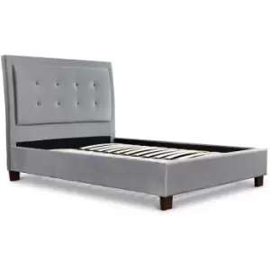 image of Brampton Grey Upholstered Double Bed Frame Only - Grey