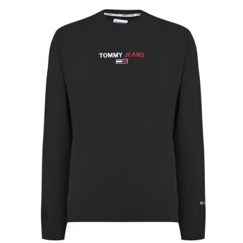 Image of Tommy Jeans Linear Logo Sweater - Black BDS