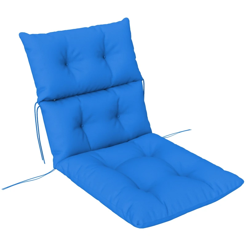 Image of Outsunny Adirondack Chair Cushion Rocking Chair Cushion w/ Ties, Blue Blue