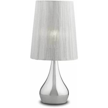 Image of Ideal Lux Eternity - 1 Light Small Table Lamp Chrome, White, E14