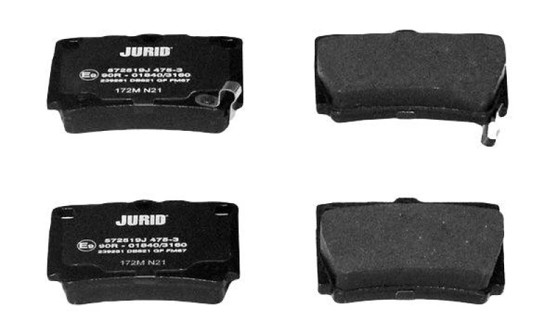 Image of JURID 572519J Brake pad set with acoustic wear warning, without accessories Brake Pad Set,disc brake (402)