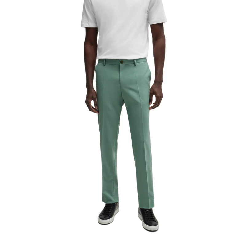 Image of Boss Mens Straight Leg Trousers Open Green male 30