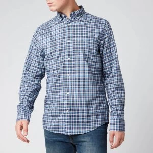 Image of Gant Mens Tartan Shirt - Pacific Blue - L