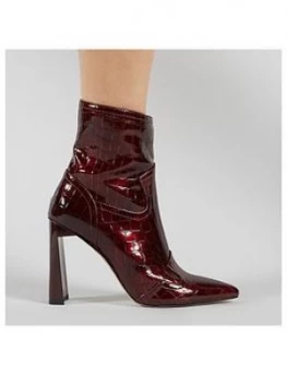 Image of Public Desire Elisa Ankle Boot, Burgundy, Size 3, Women