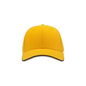 Image of Atlantis Pilot Piping Sandwich Premium Brush Cotton 6 Panel Cap (One Size) (Yellow)