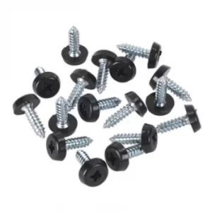 Image of Number Plate Screw Plastic Enclosed Head 4.8 X 18MM Black Pack of 50