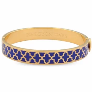 image of 1cm Agama Deep Cobalt Gold Hinged Bangle