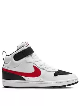 Image of Nike Court Borough Mid 2 Youth - White/Red, Size 12 Younger