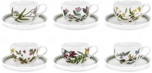 image of Portmeirion Botanic Garden Tea Cup and Saucer Set of 6