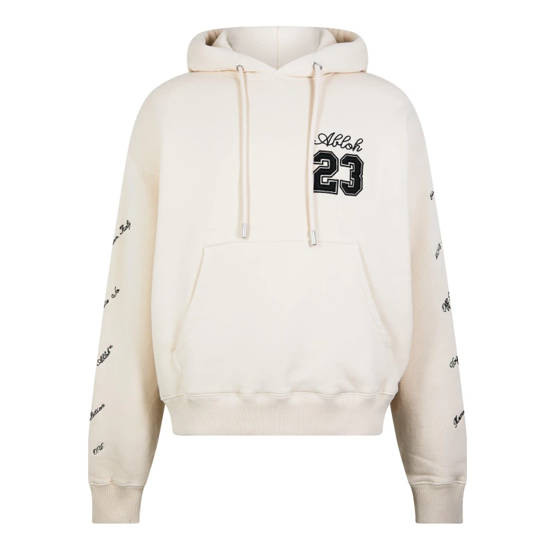 Image of Off White Mens 23 Logo Hoodie, All-over Graphic Print Black male XL