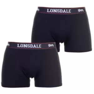 image of Lonsdale 2 Pack Boxer Shorts Mens - Blue