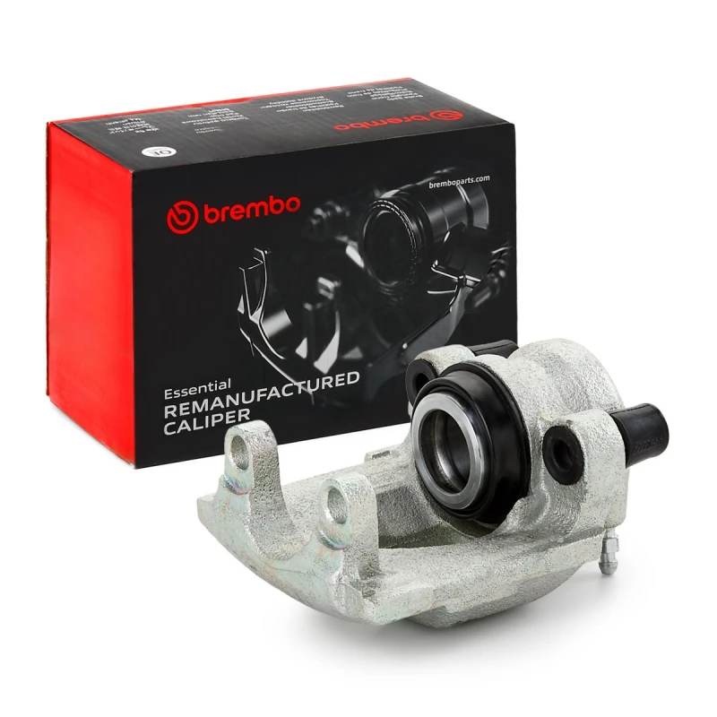 Image of BREMBO F 06 155 Brake caliper ESSENTIAL LINE Rear Axle Right Grey Cast Iron Brake Caliper (78)