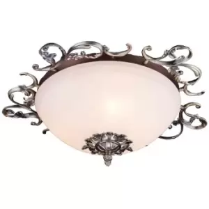 Speria Flush Bowl Ceiling Lamp Bronze, 3 Light, E14