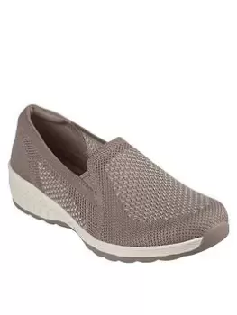 image of Skechers Up-lifted Plimsolls, Taupe, Size 4, Women