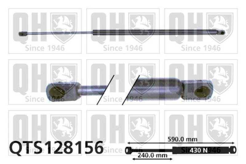 Image of QUINTON HAZELL Tailgate strut QUINTON HAZELL QTS128156