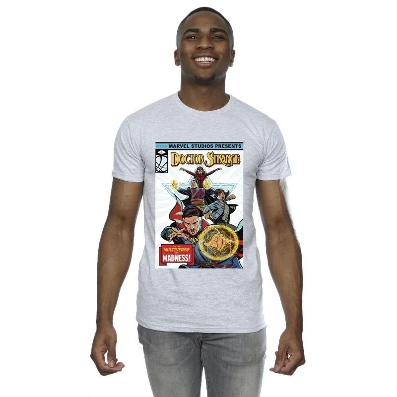 Image of Marvel Marvel Men Doctor Strange Comic Cover T-Shirt in Grey Size: Small Grey S Male 5059934262089