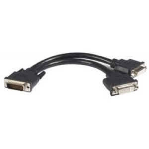 image of StarTech 8" LFH 59 Male to Dual Female DVI I DMS 59 Cable