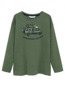 Image of Mango Boys Camper Long Sleeve Tshirt - Khaki