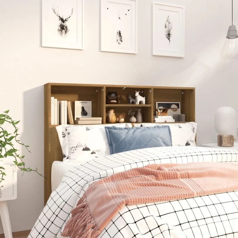 Image of VIDAXL Headboard Cabinet Brown Oak 120x19x103.5cm vidaXL 8720286968727