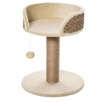 Image of Cat Tree Tower for Indoor Cats Activity Center Climbing Stand Kitten House Furniture with Scratching Posts Dangling Ball Perch Beige - Pawhut