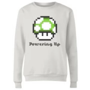 Image of Nintendo Super Mario Powering Up Womens Sweatshirt - White - XL