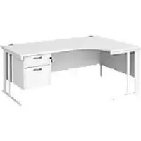 Image of Dams International Right Hand Ergonomic Desk MCM18ERP2WHWH 1,800 x 1,200 x 725 mm