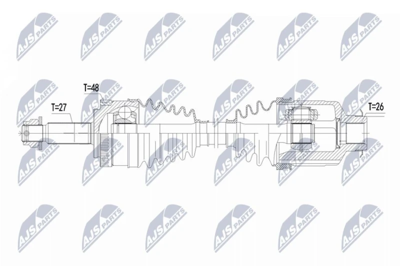 Image of NTY NPW-HY-631 Drive shaft Front Axle Right Drive Shaft (13)