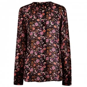 image of SET Floral Blouse - Black Vio 0994