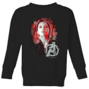 image of Avengers Endgame Black Widow Brushed Kids Sweatshirt - Black - 11-12 Years