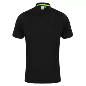 image of Tombo Mens Short Collar Short Sleeve Polo Shirt (2XL) (Black)