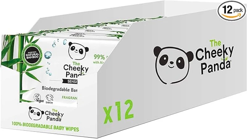 image of Cheeky Panda Baby Wipes 60 Wipes Pack of 12 149548 149548